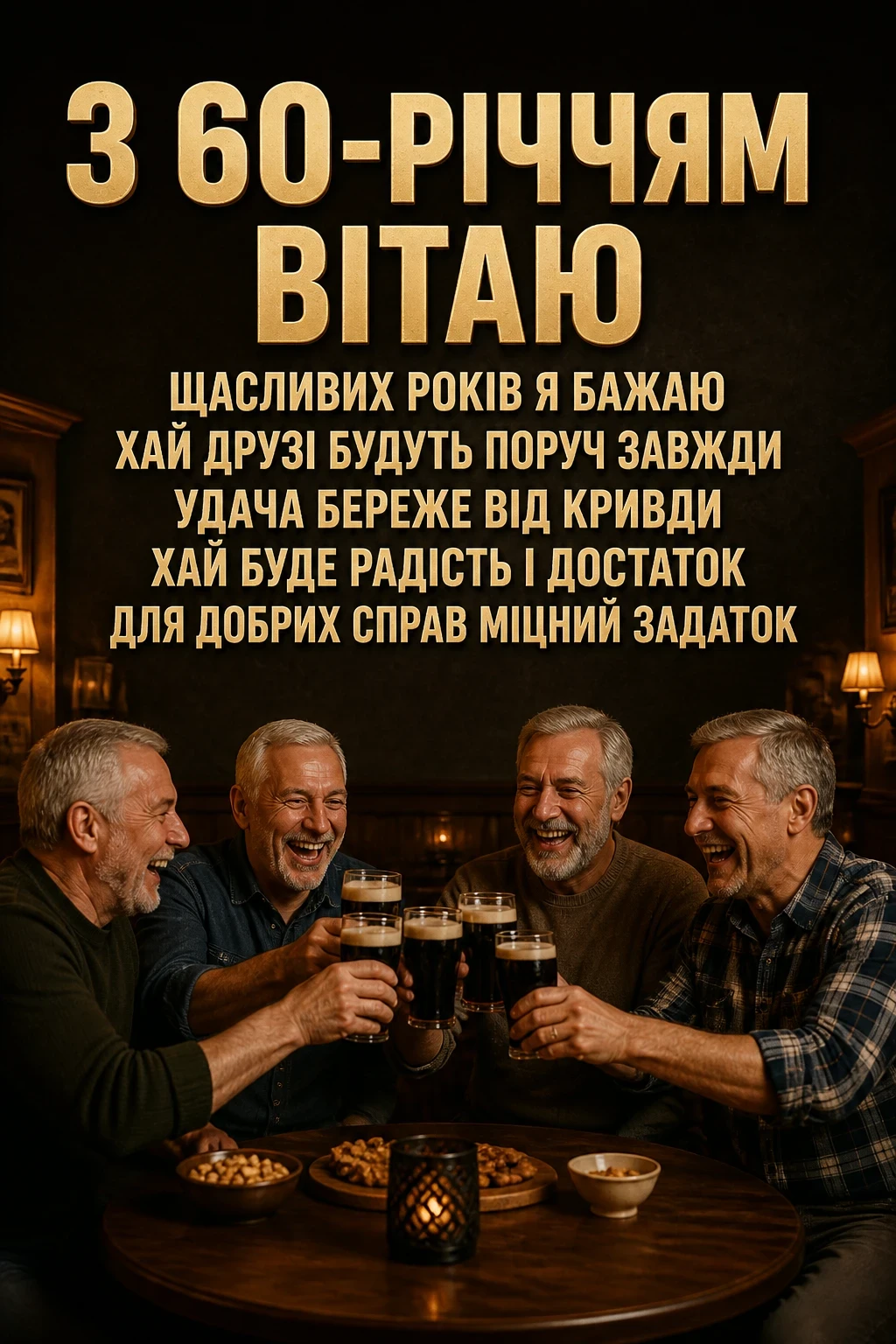 привітання чоловіку 60 річчям вітальна листівка з ювілеєм 60 років