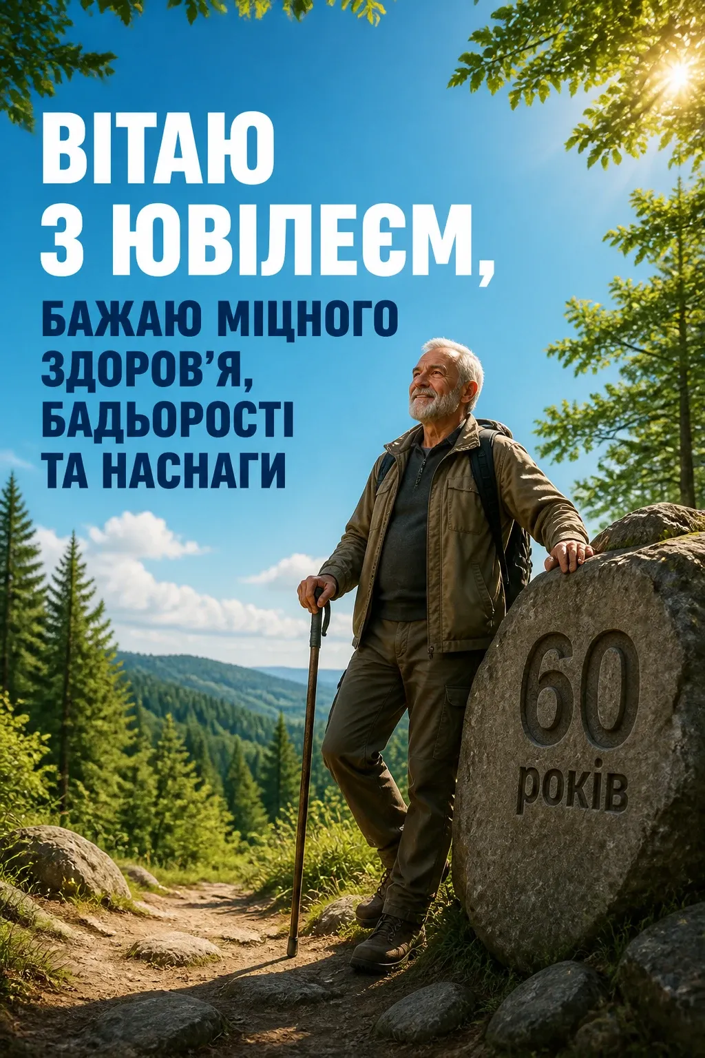 привітання чоловіку 60 річчям вітальна листівка з ювілеєм 60 років