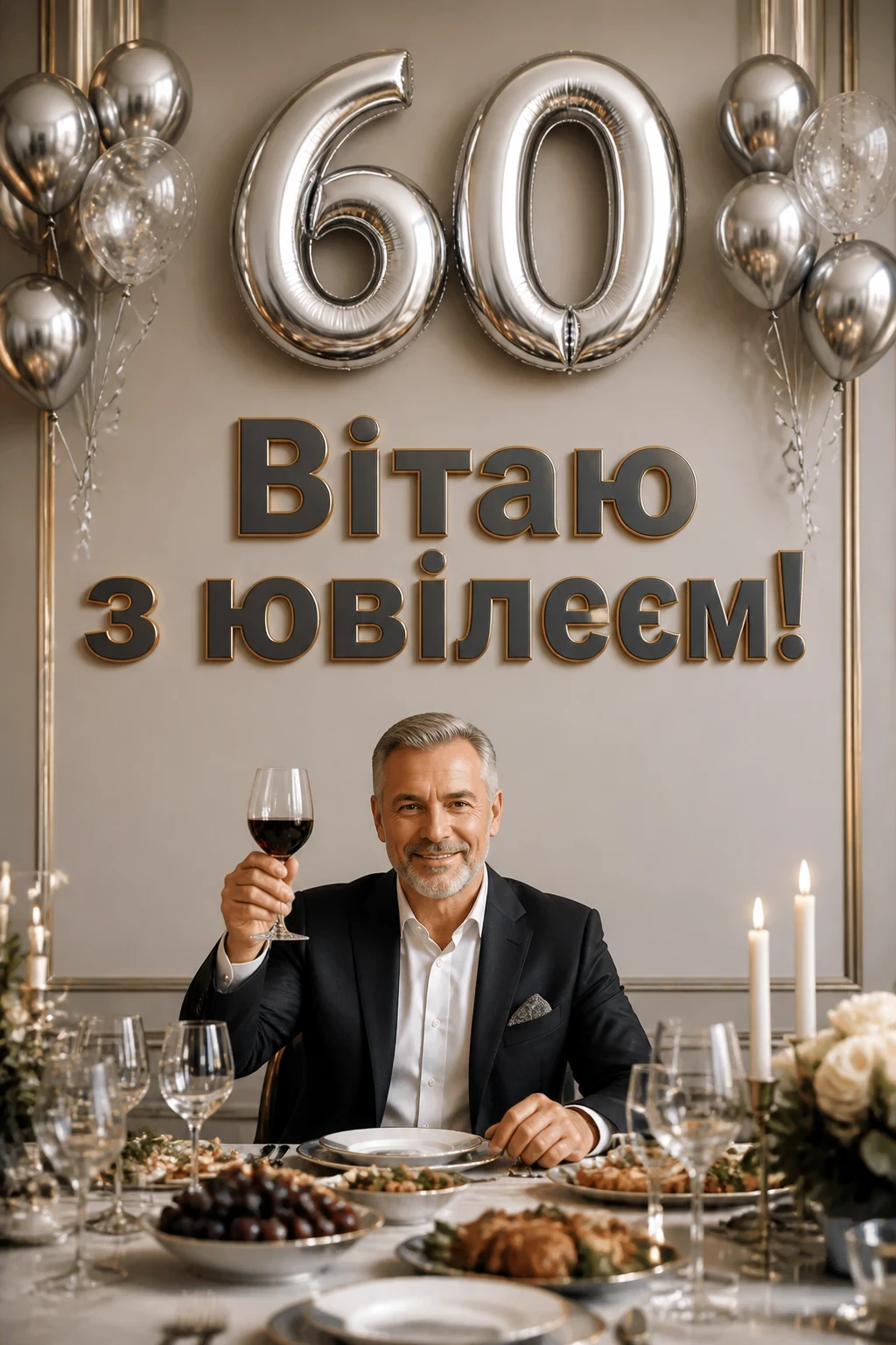 привітання чоловіку 60 річчям вітальна листівка з ювілеєм 60 років