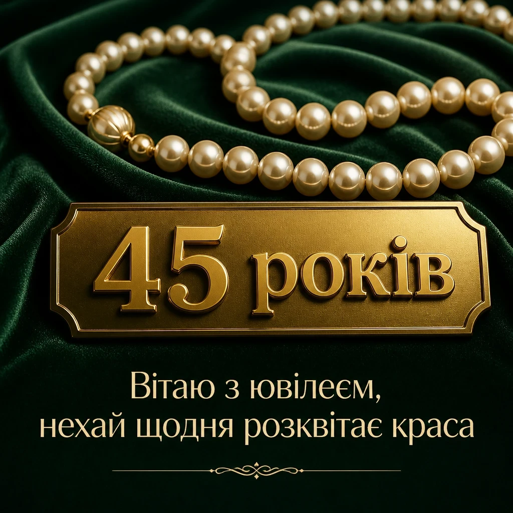привітання з 45-річчям жінці своїми словами