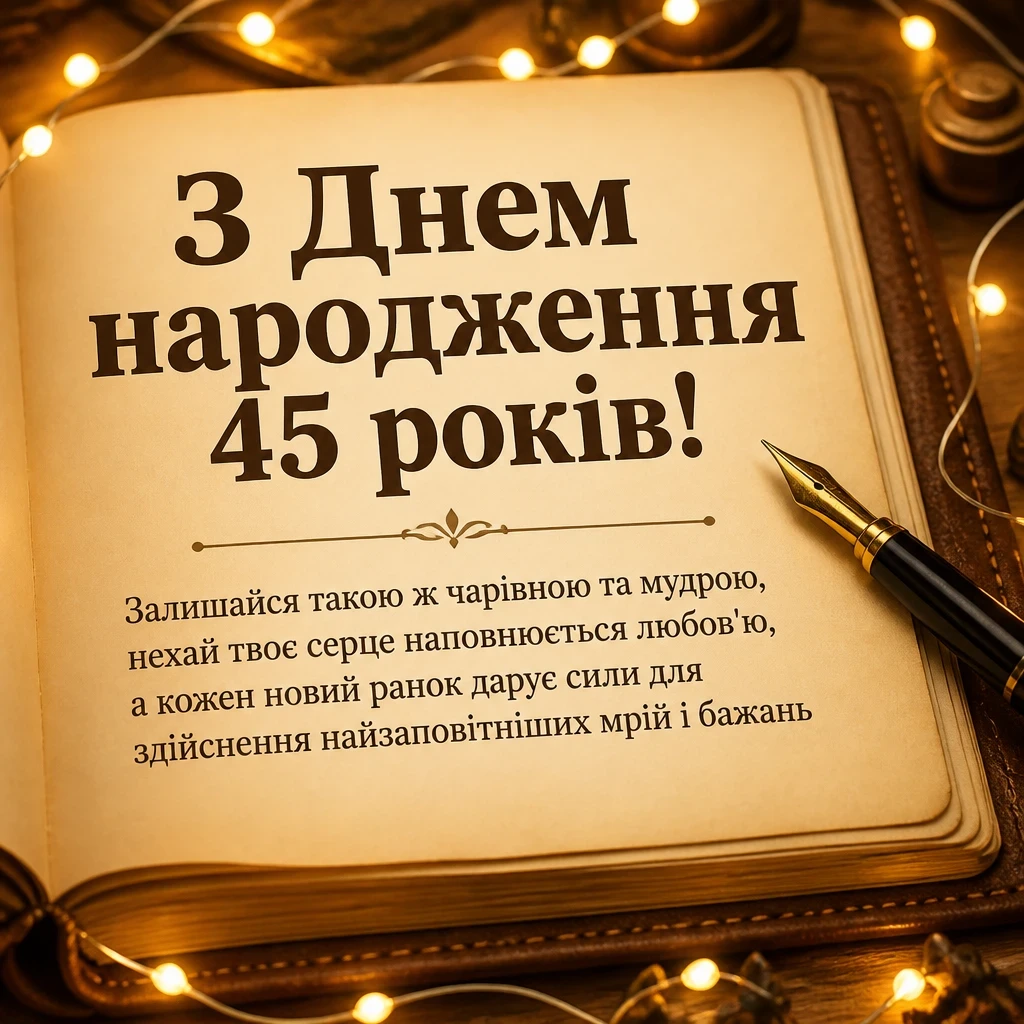 привітання з 45-річчям жінці своїми словами