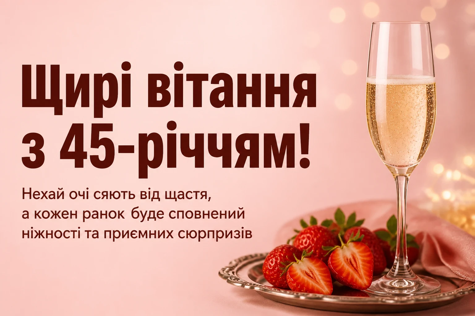 привітання з 45-річчям жінці своїми словами