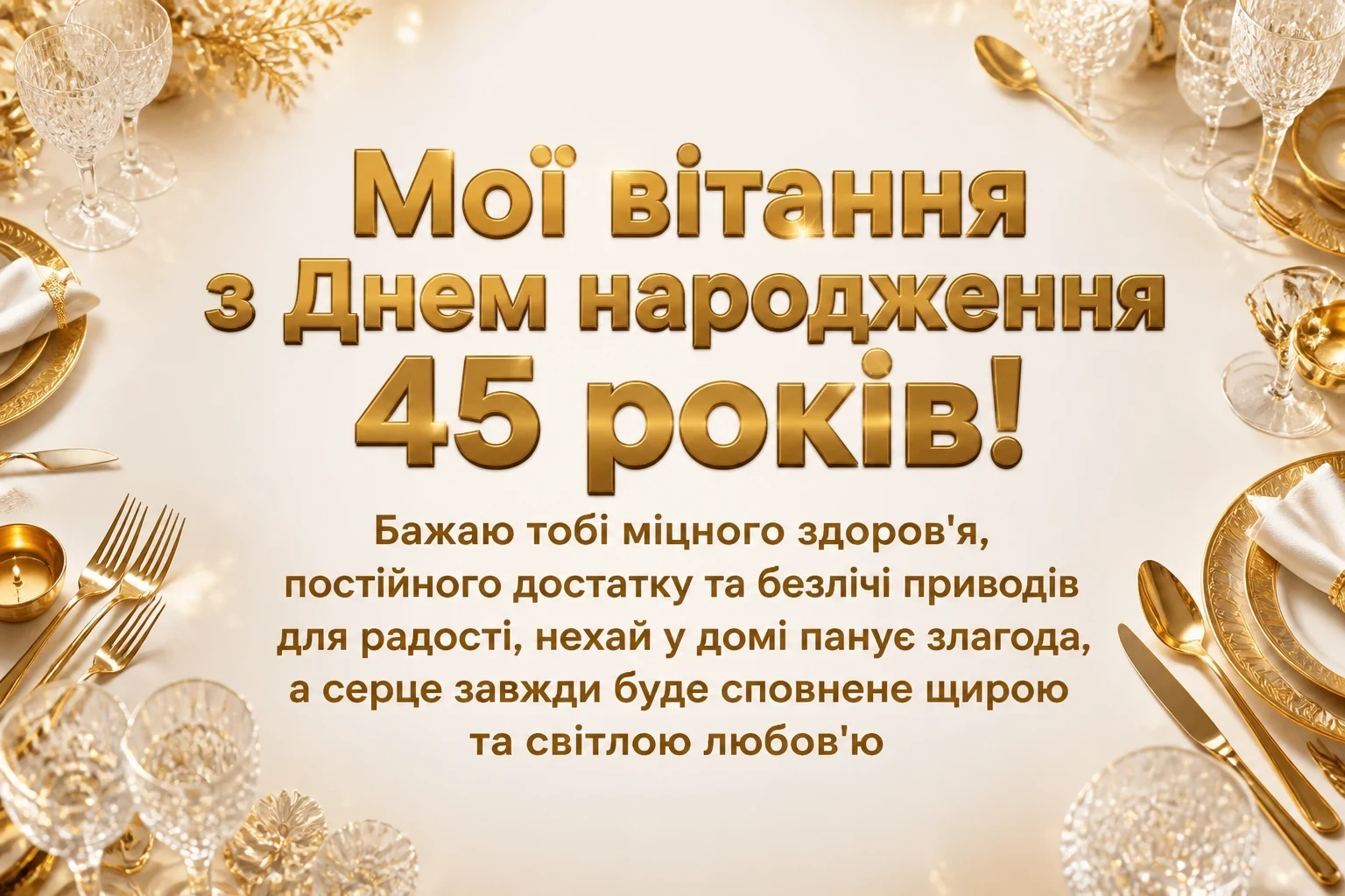 привітання з 45-річчям жінці своїми словами