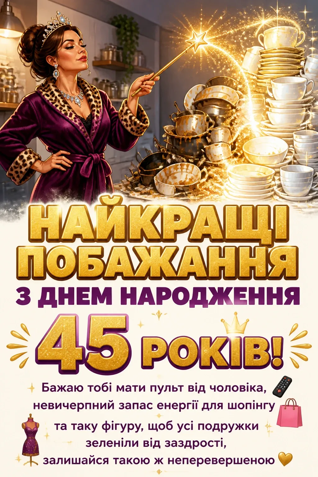 привітання з 45-річчям жінці своїми словами