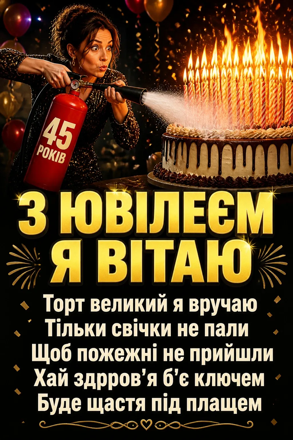 привітання з 45-річчям жінці своїми словами