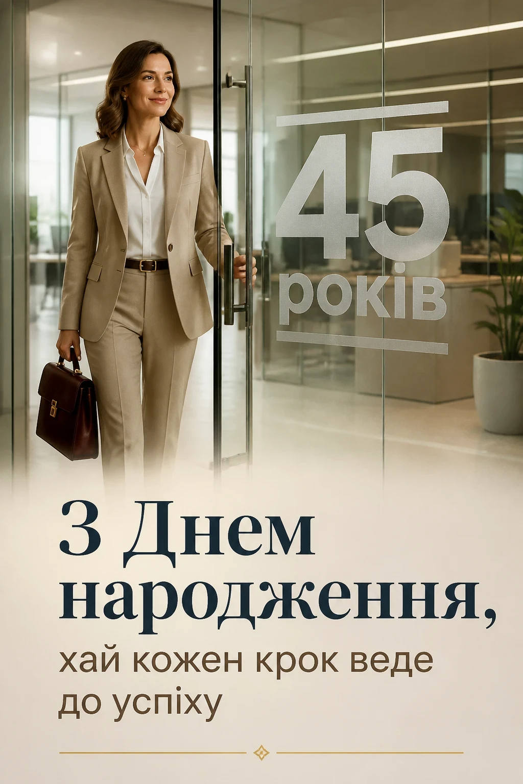 привітання з 45-річчям жінці своїми словами