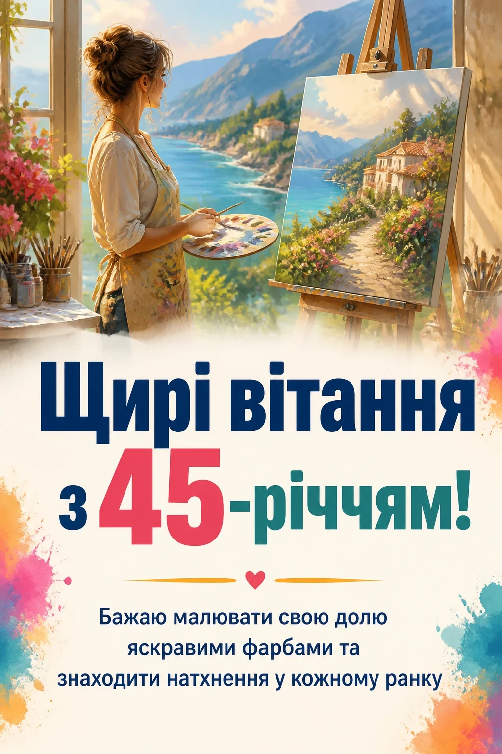 привітання з 45-річчям жінці своїми словами
