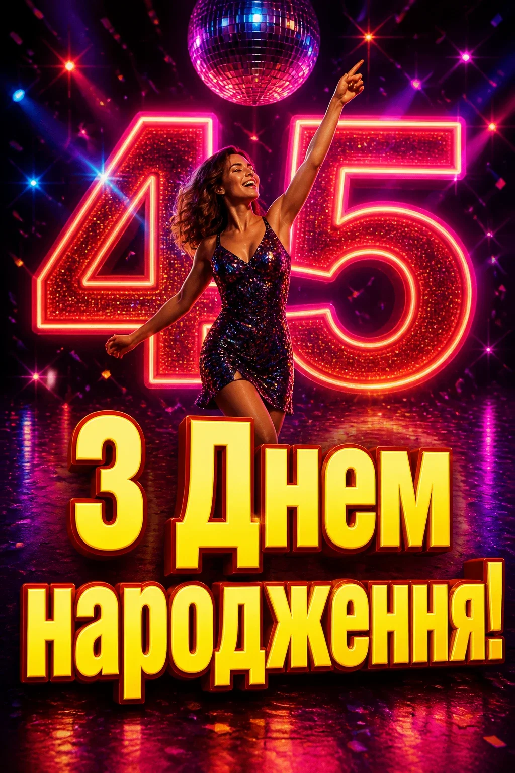 привітання з 45-річчям жінці своїми словами