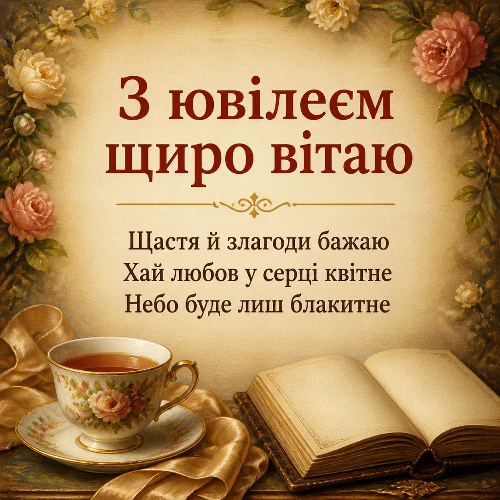 привітання з ювілеєм жінці своїми словами