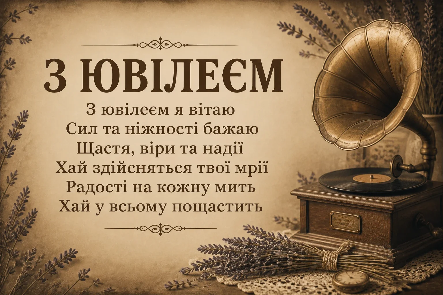 привітання з ювілеєм жінці своїми словами