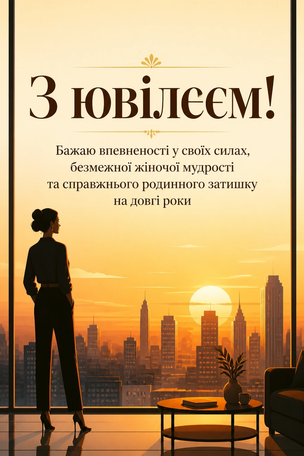 привітання з ювілеєм жінці своїми словами