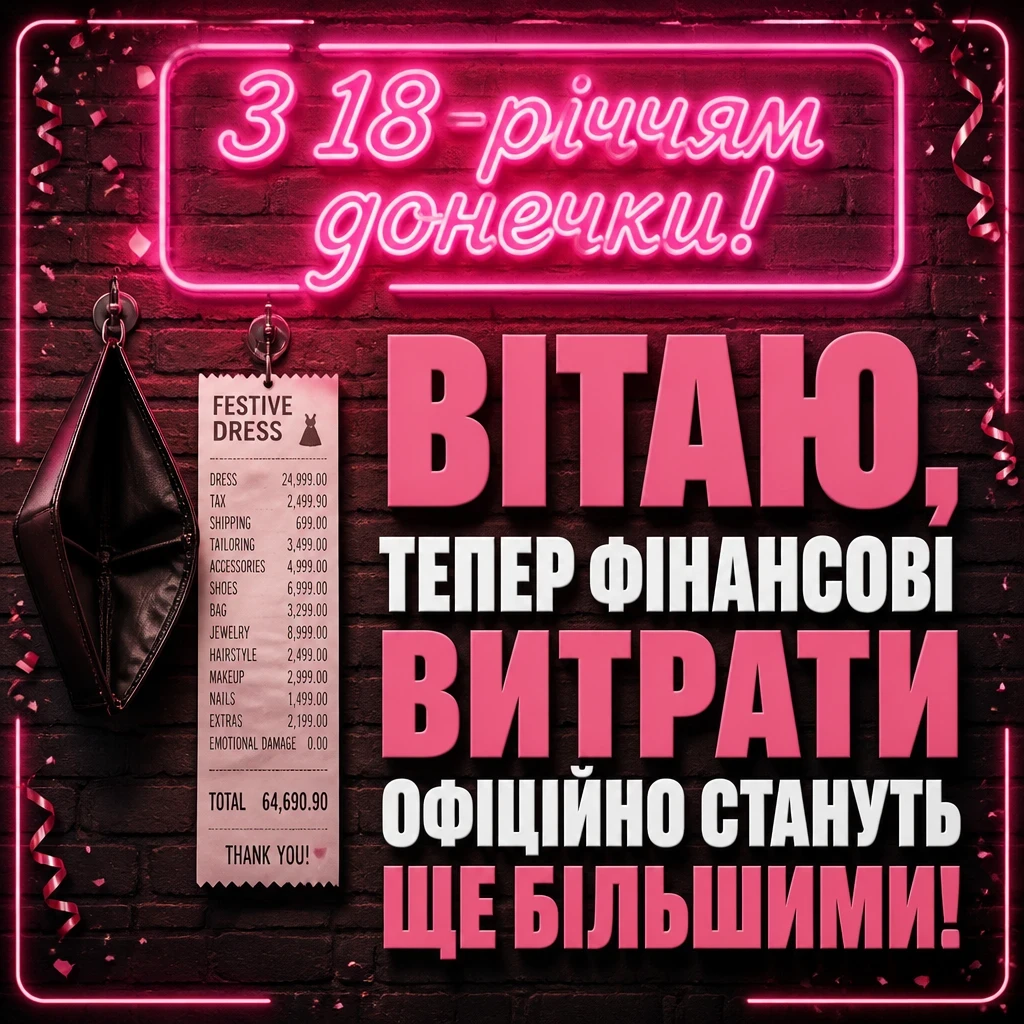 привітання мамі з 18-річчям донечки