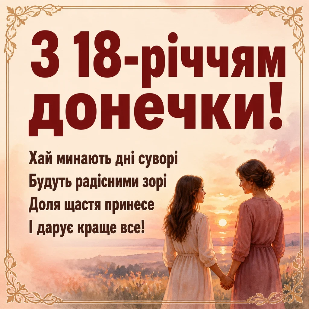 привітання мамі з 18-річчям донечки