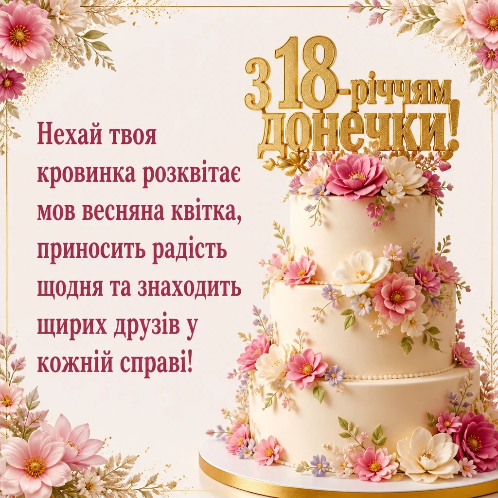 привітання мамі з 18-річчям донечки