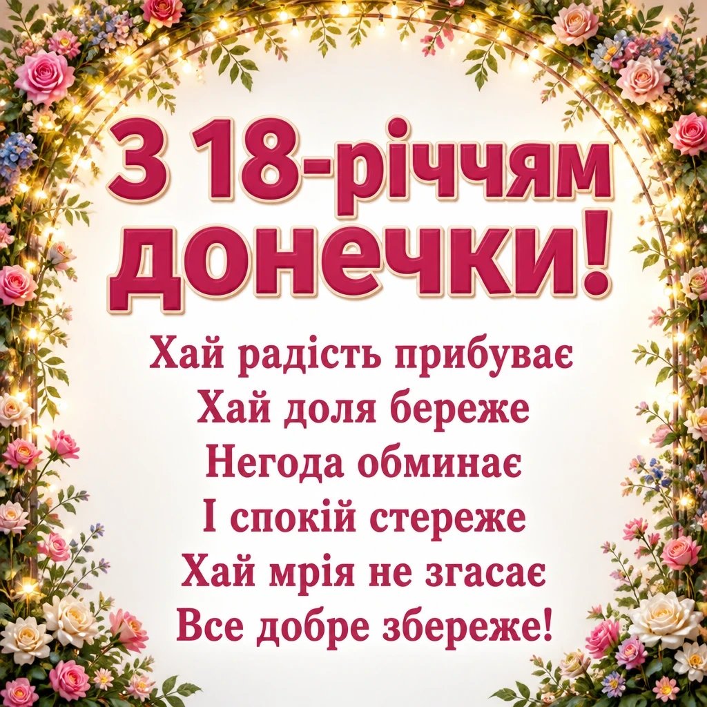 привітання мамі з 18-річчям донечки