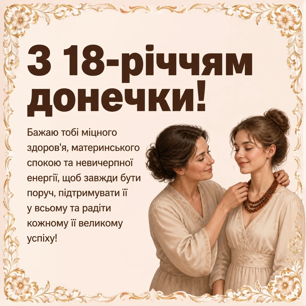 привітання мамі з 18-річчям донечки