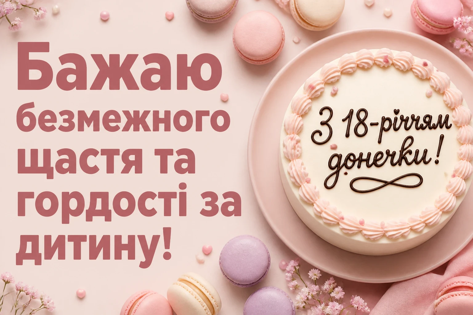 привітання мамі з 18-річчям донечки