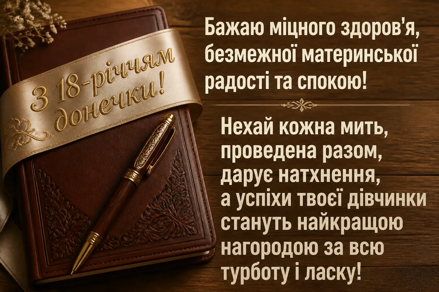 привітання мамі з 18-річчям донечки