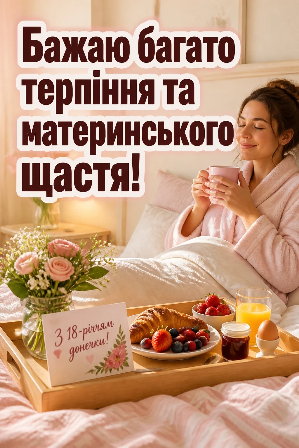 привітання мамі з 18-річчям донечки
