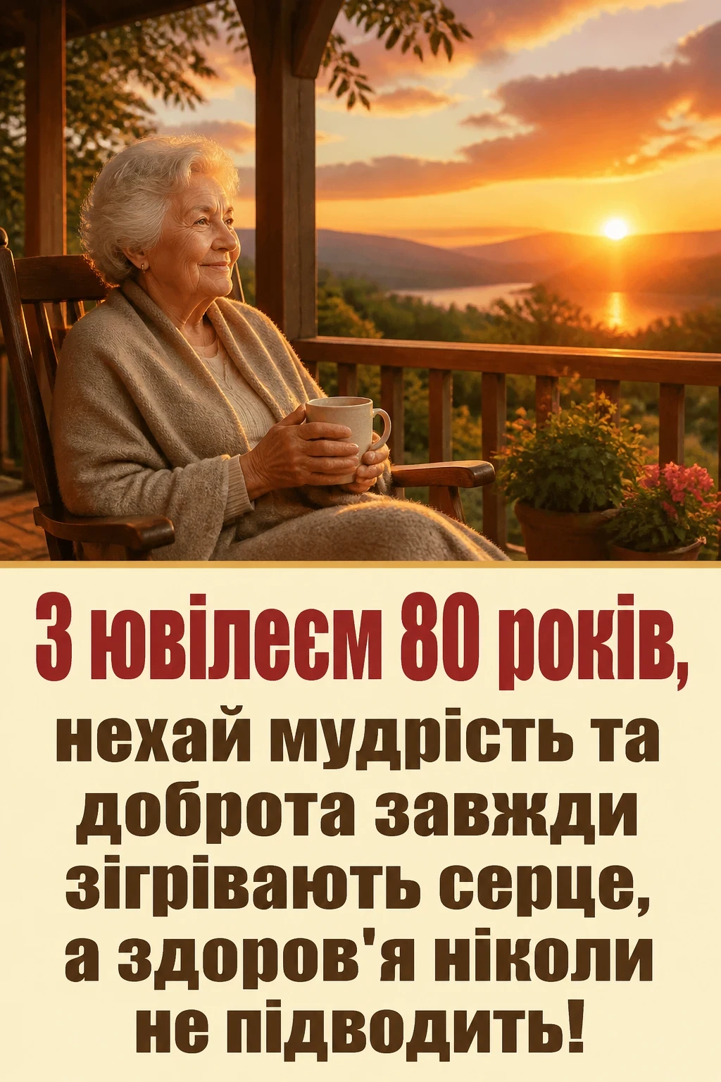 привітання з 80-річчям жінці у віршах