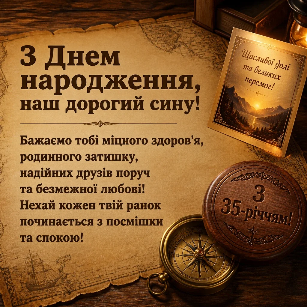 привітання для сина з 35 річчям від батьків