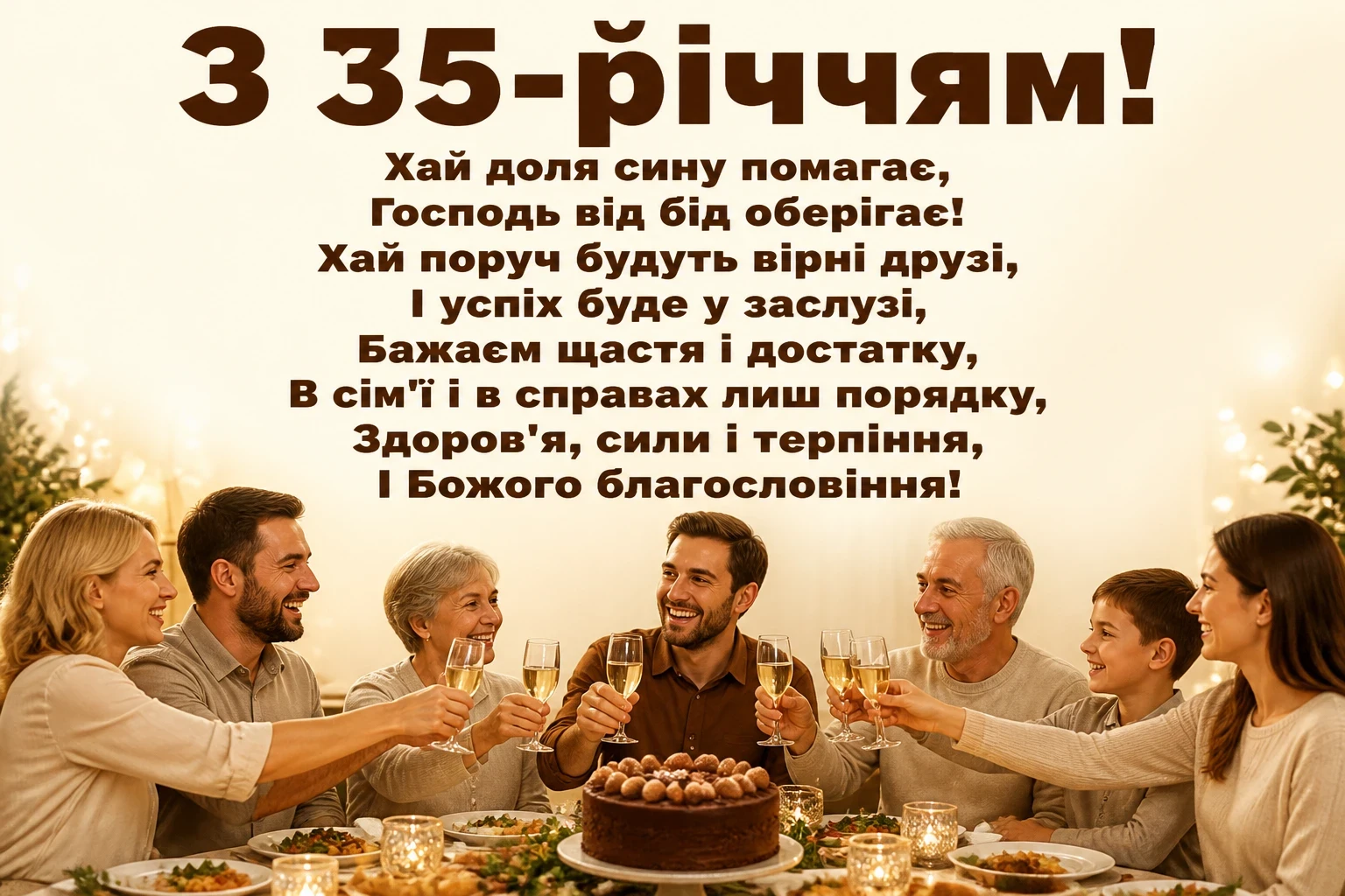 привітання для сина з 35 річчям від батьків