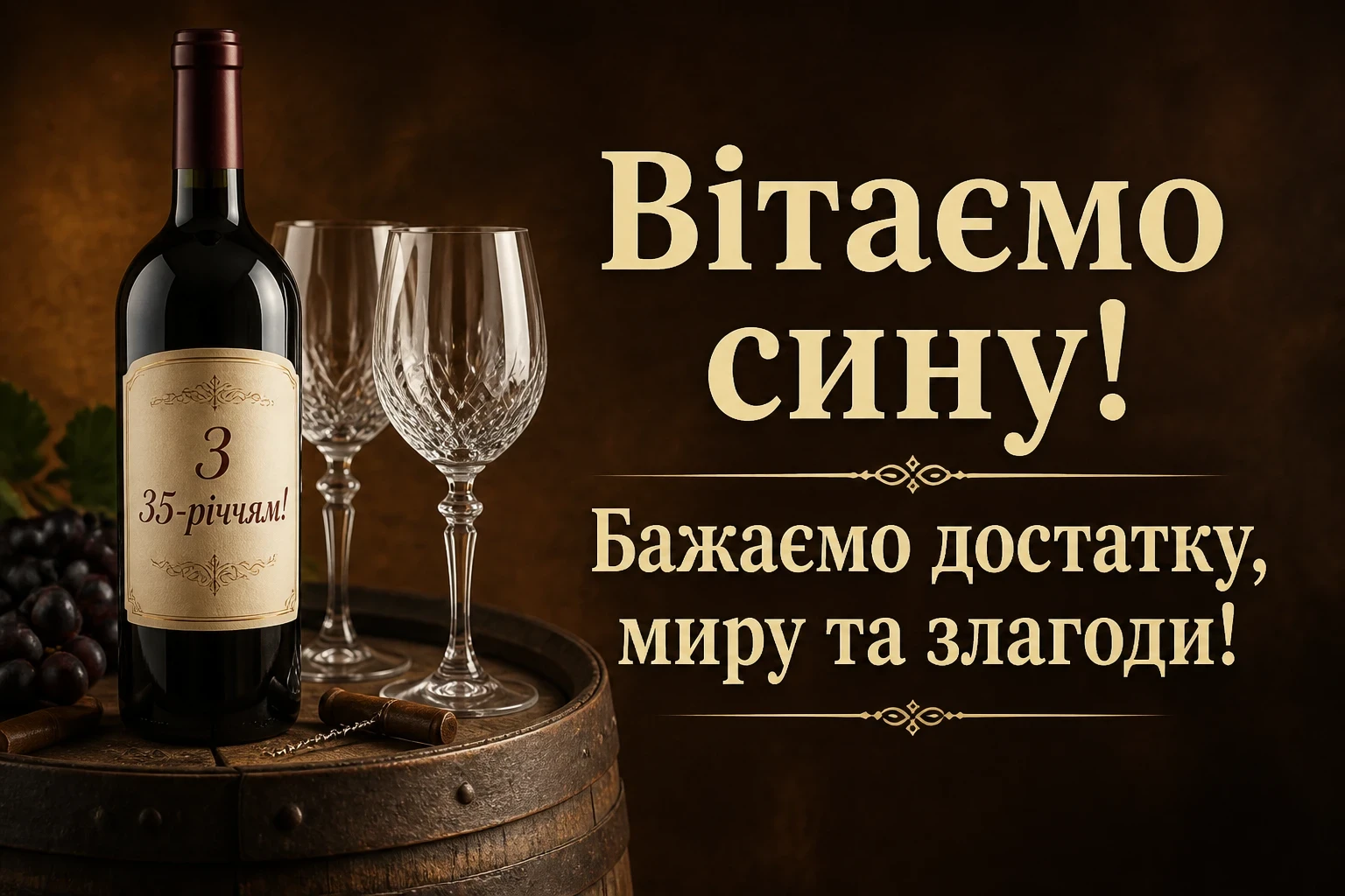 привітання для сина з 35 річчям від батьків