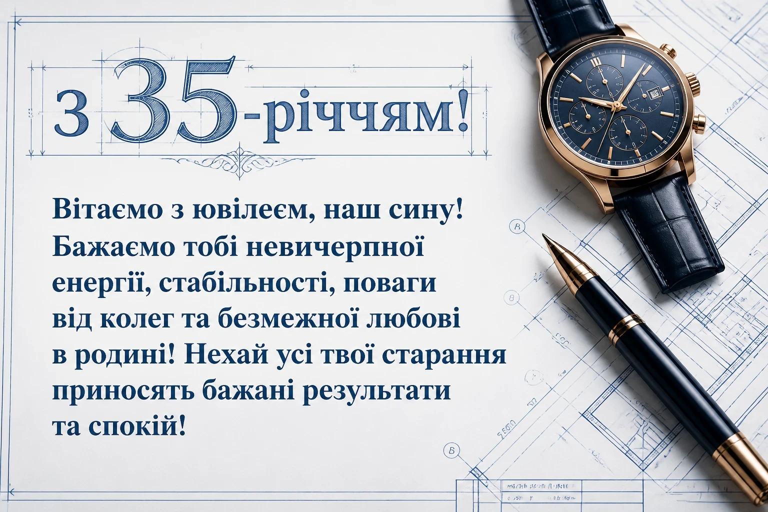 привітання для сина з 35 річчям від батьків