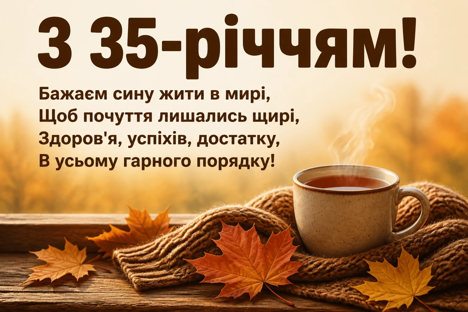 привітання для сина з 35 річчям від батьків