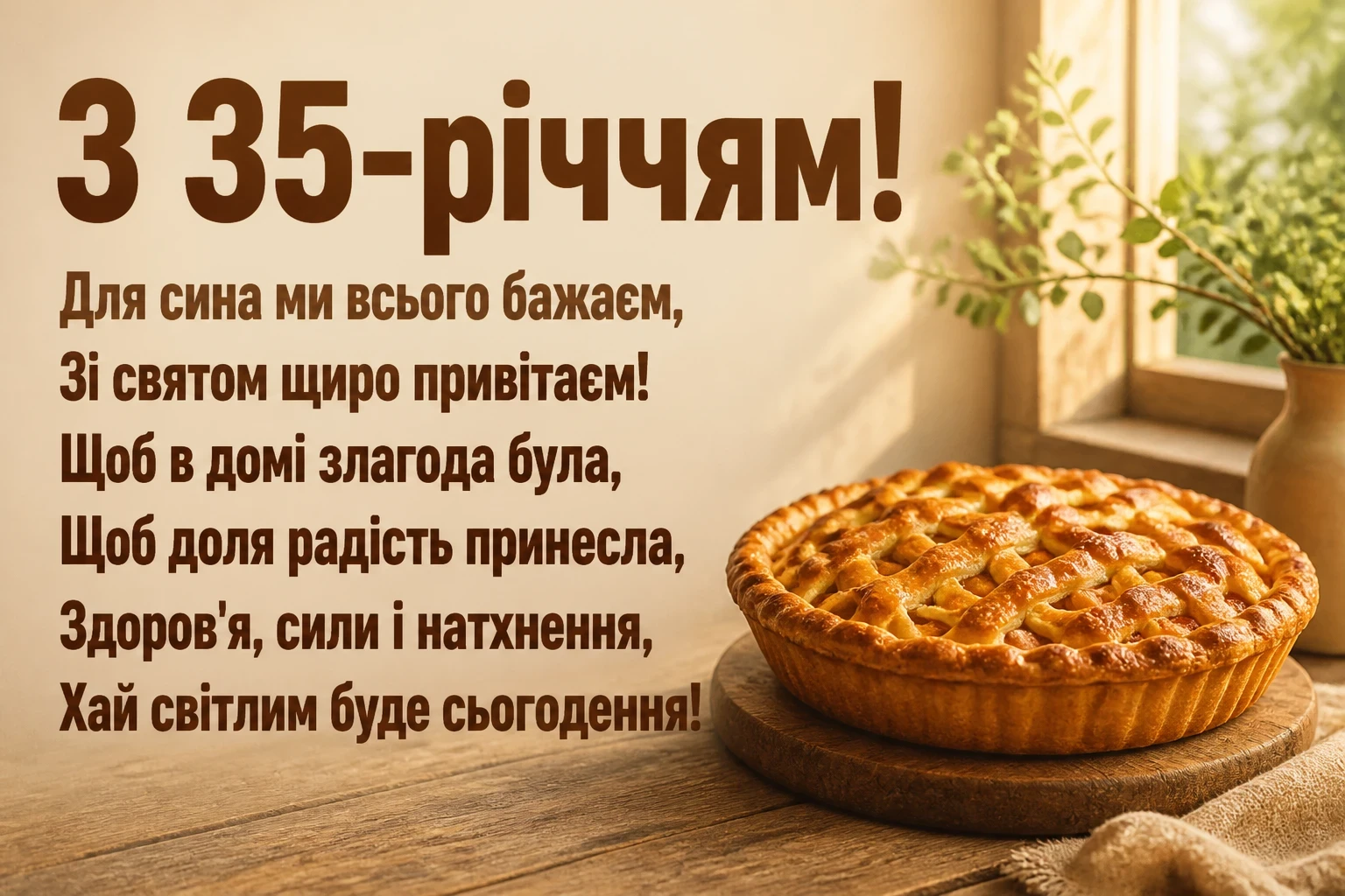 привітання для сина з 35 річчям від батьків