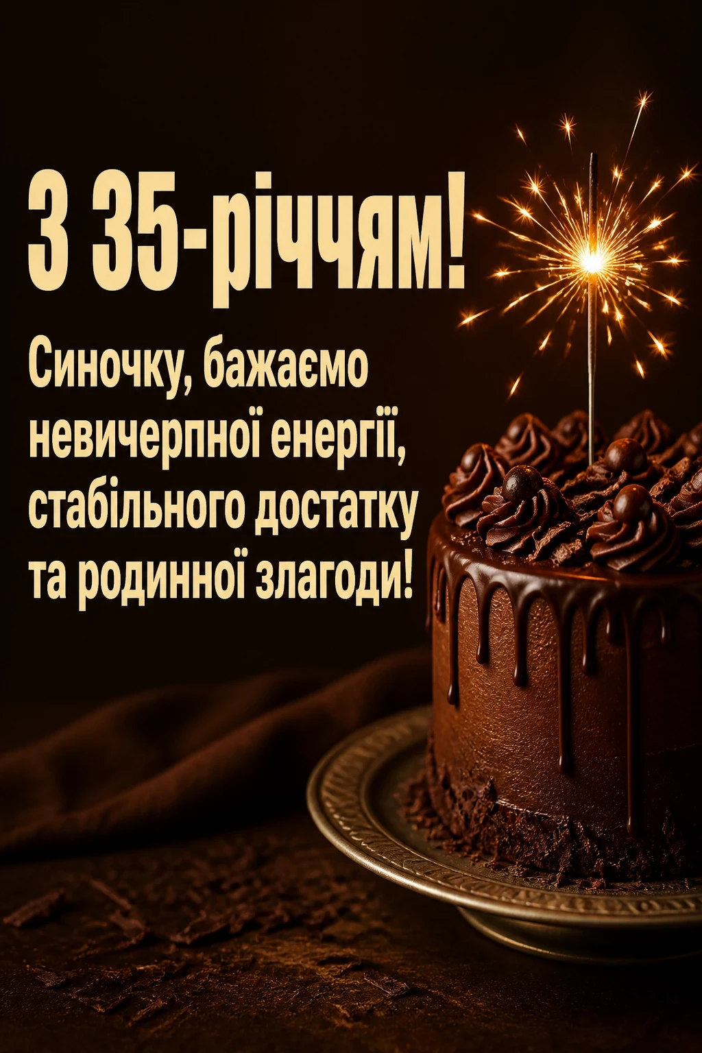 привітання для сина з 35 річчям від батьків