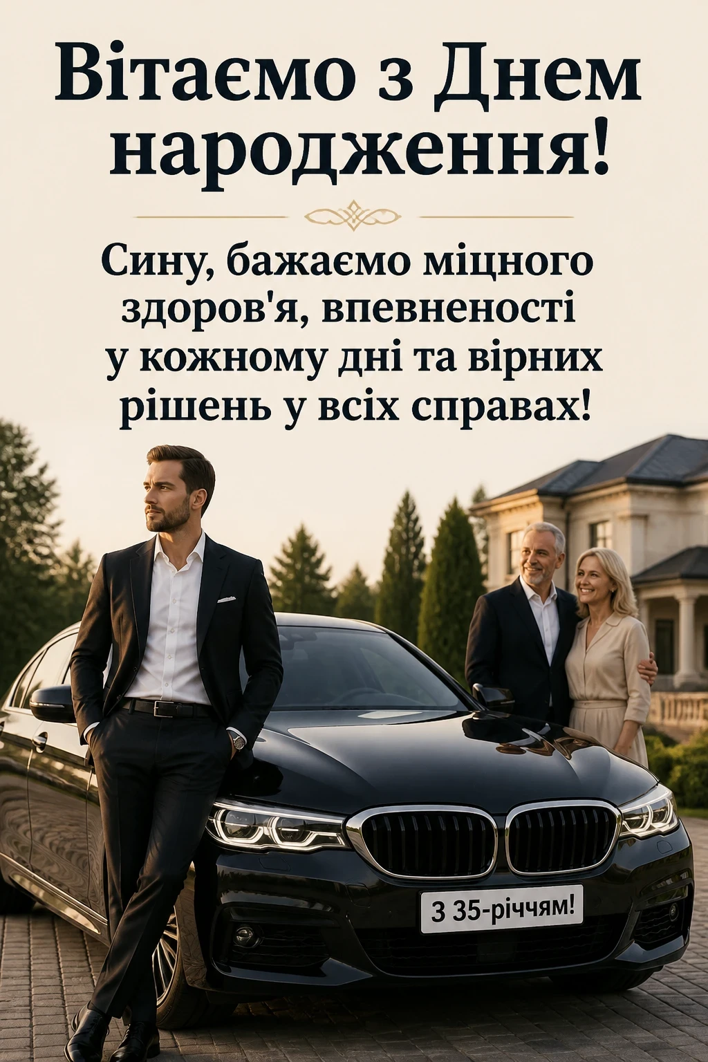 привітання для сина з 35 річчям від батьків