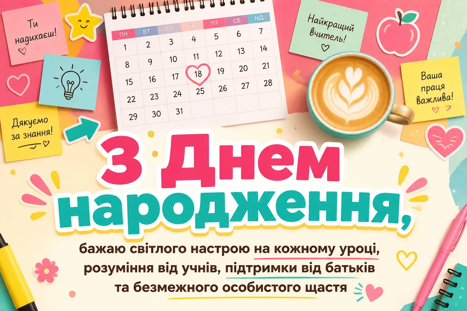 з днем народження люба вчителько