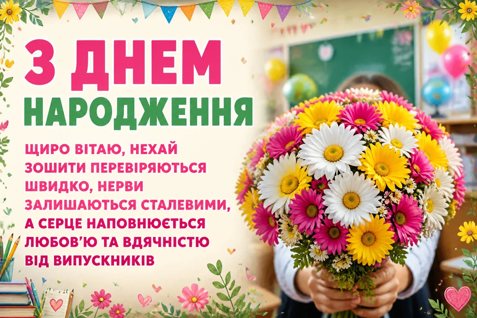 з днем народження люба вчителько