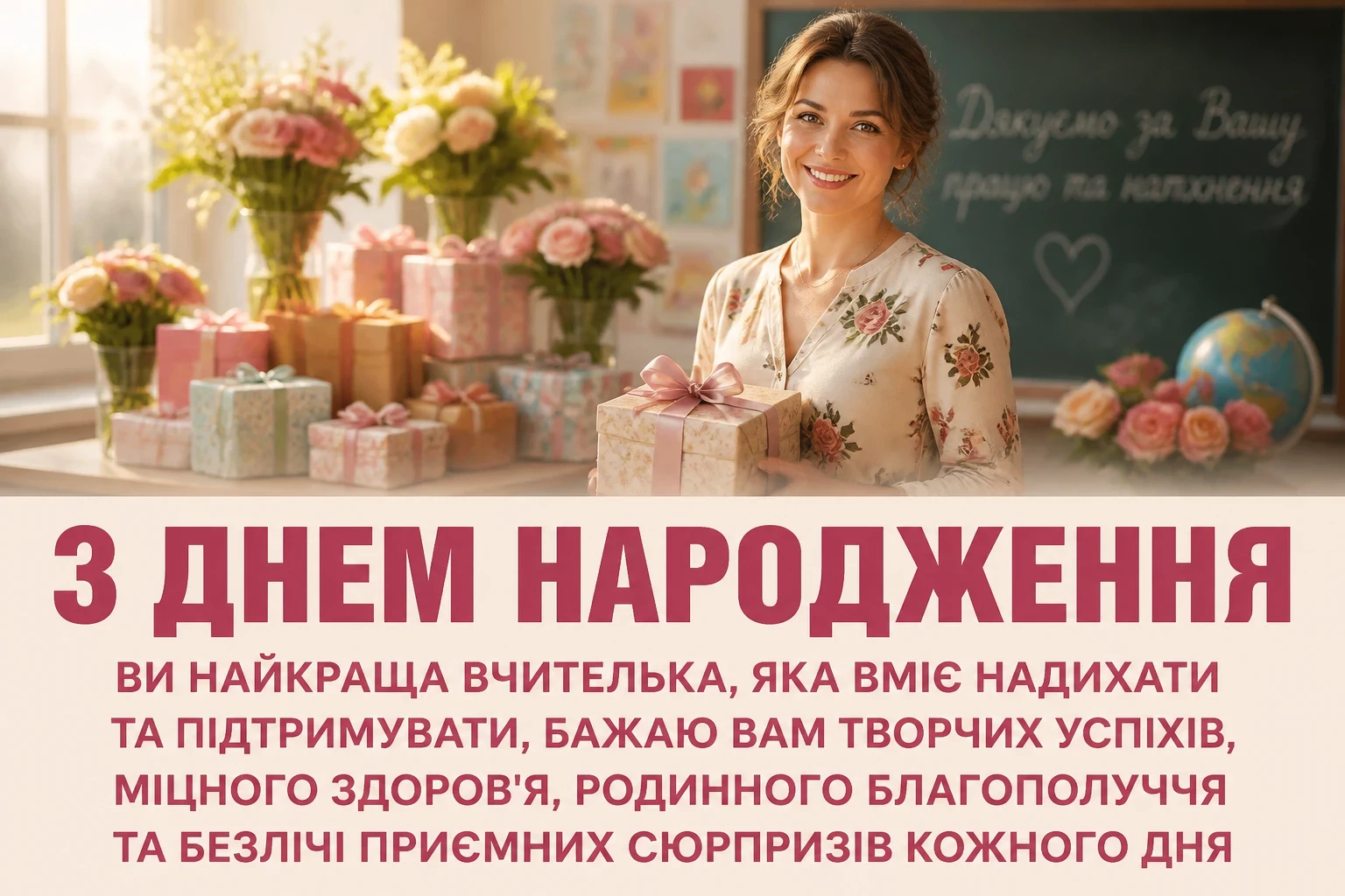 з днем народження люба вчителько