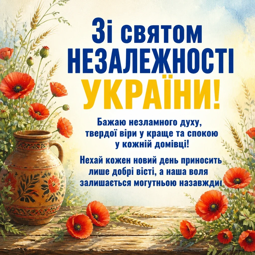 привітання з днем незалежності україни