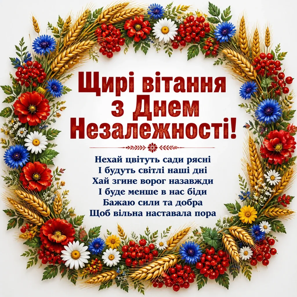 привітання з днем незалежності україни