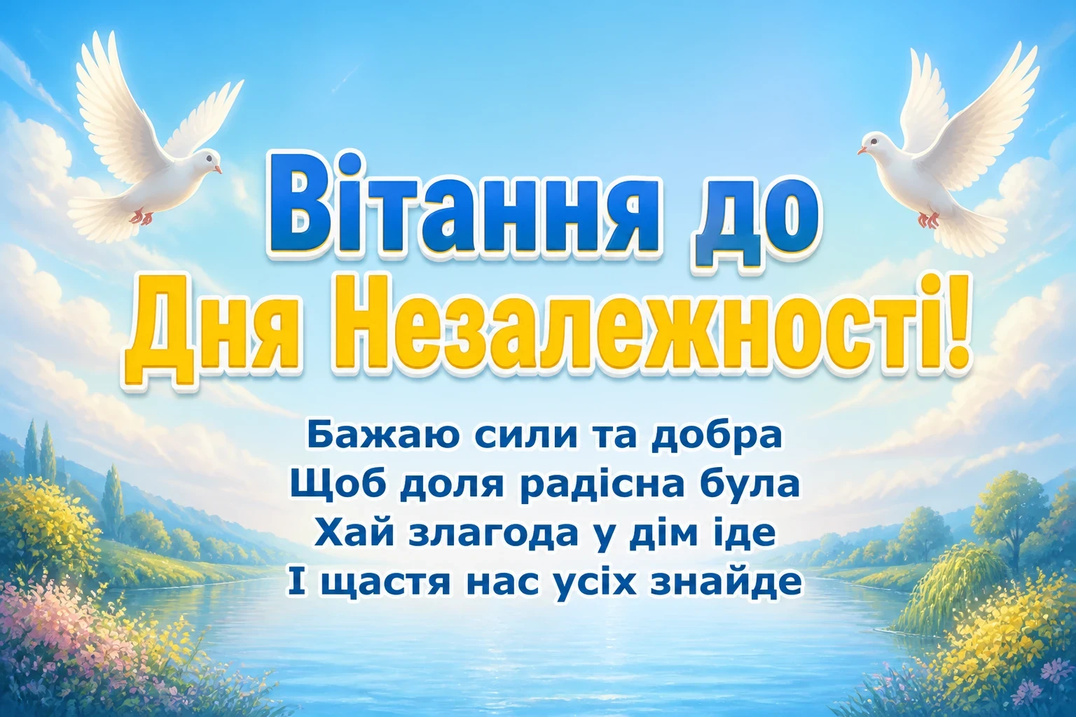 привітання з днем незалежності україни
