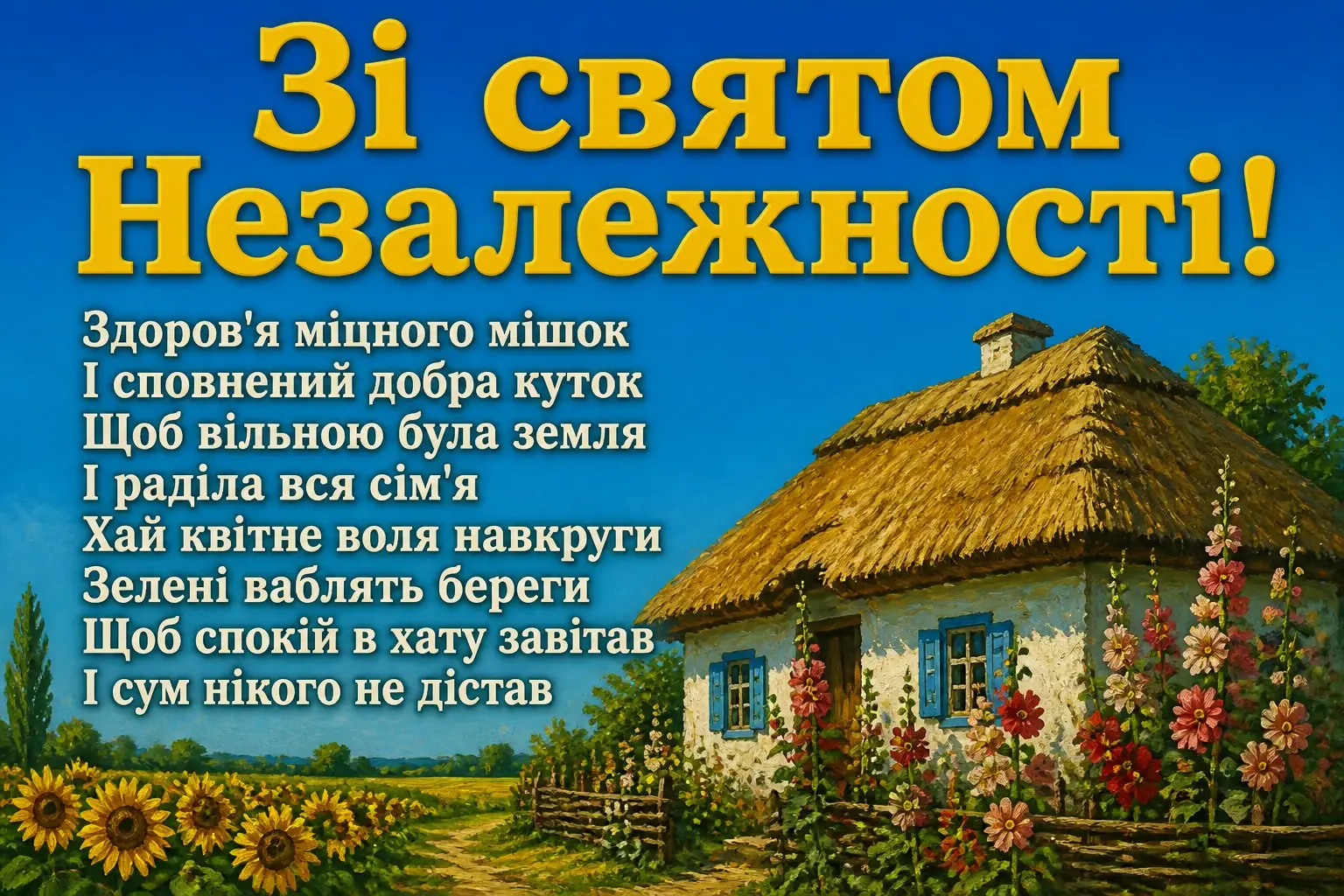 привітання з днем незалежності україни