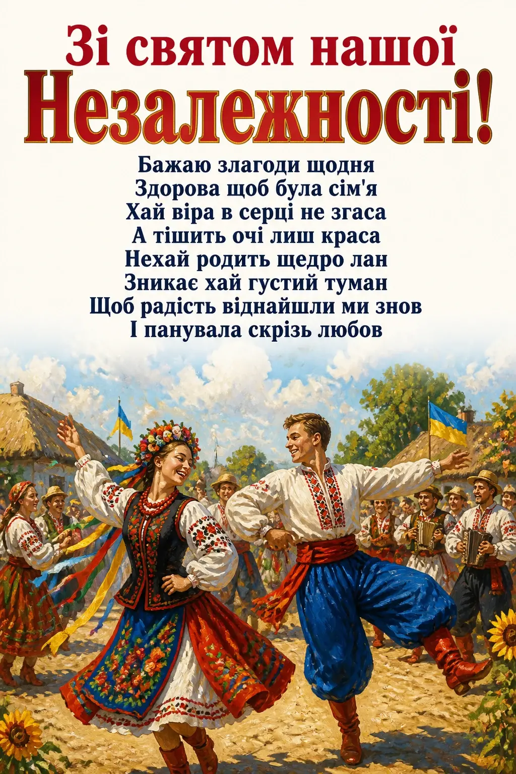 привітання з днем незалежності україни