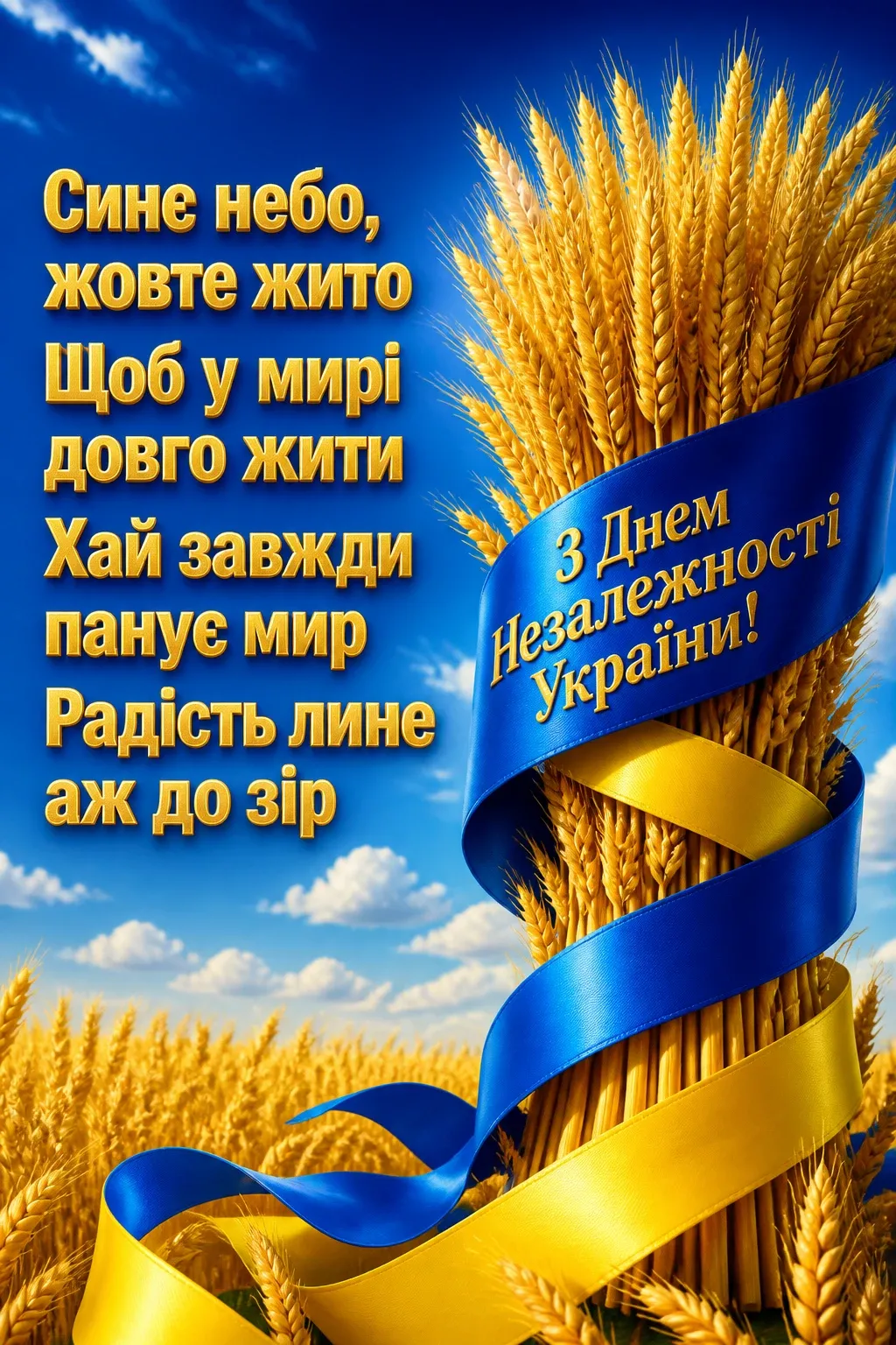 листівка привітання з днем незалежності україни листівка привітання з днем незалежності україни