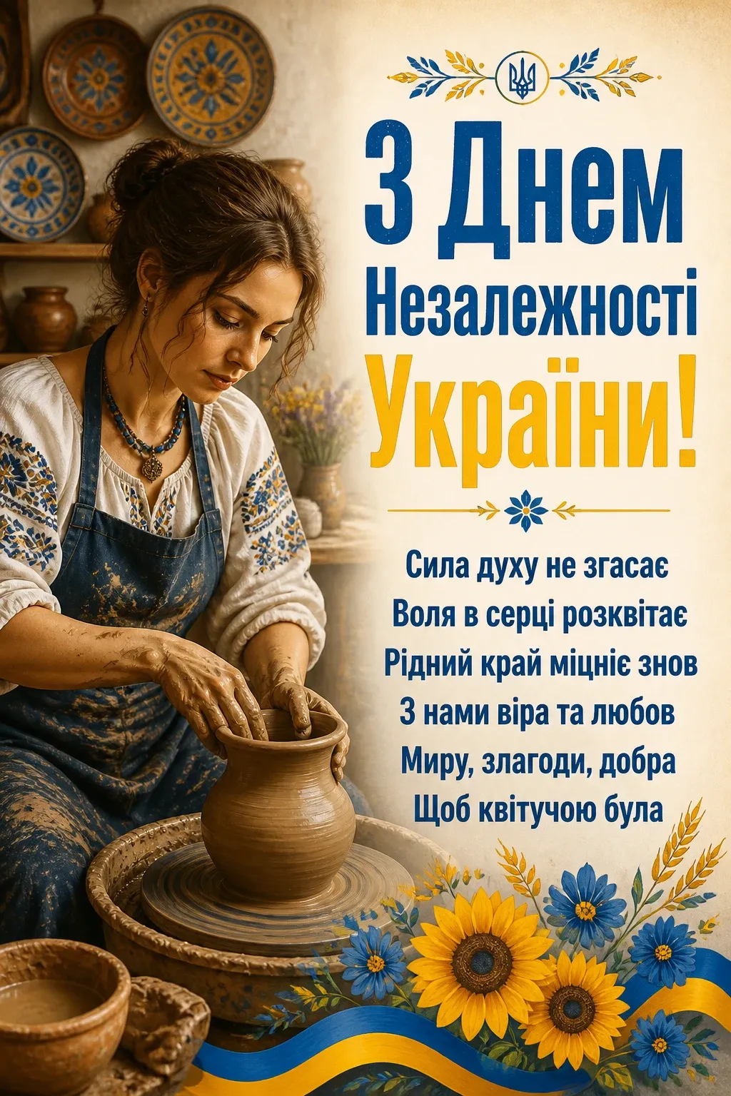 листівка привітання з днем незалежності україни листівка привітання з днем незалежності україни