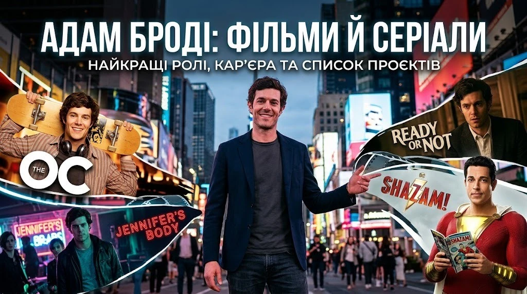 Фільми й серіали з Адамом Броді: повний список
